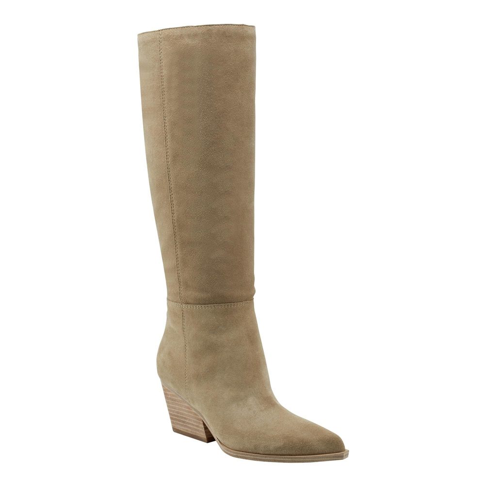 Marc Fisher LTD Women's CHALLI Knee High Boot, Beige 110, 8.5